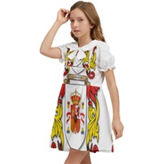 Kids  Bow Tie Puff Sleeve Dress 