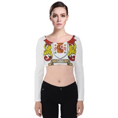 Velvet Long Sleeve Crop Top 