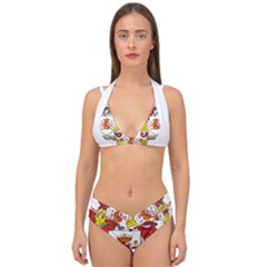 Double Strap Halter Bikini Set 