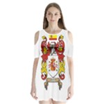 Zabaeleche Coat of Arm Shoulder Cutout Velvet One Piece