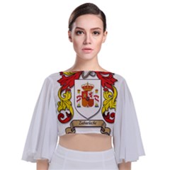 Tie Back Butterfly Sleeve Chiffon Top 