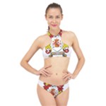 Zabaeleche Coat of Arm High Neck Bikini Set
