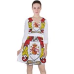 Zabaeleche Coat of Arm Quarter Sleeve Ruffle Waist Dress