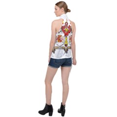Halter Asymmetric Satin Top 