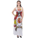 Zabaeleche Coat of Arm Sleeveless Velour Maxi Dress