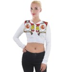 Zabaeleche Coat of Arm Long Sleeve Cropped Velvet Jacket
