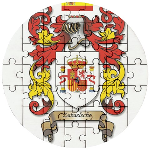 Zabaeleche Coat of Arm Wooden Puzzle Round from ArtsNow.com