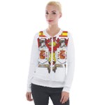 Zabaeleche Coat of Arm Velvet Zip Up Jacket