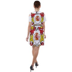 Short Sleeve Shoulder Cut Out Dress  