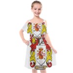 Zabaeleche Coat of Arm Kids  Cut Out Shoulders Chiffon Dress