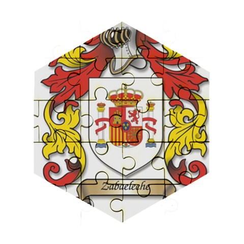 Zabaeleche Coat of Arm Wooden Puzzle Hexagon from ArtsNow.com