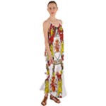 Zabaeleche Coat of Arm Cami Maxi Ruffle Chiffon Dress