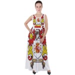 Zabaeleche Coat of Arm Empire Waist Velour Maxi Dress