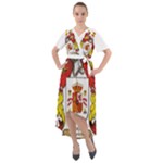 Zabaeleche Coat of Arm Front Wrap High Low Dress