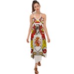 Zabaeleche Coat of Arm Halter Tie Back Dress 