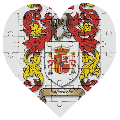 Zabaeleche Coat of Arm Wooden Puzzle Heart from ArtsNow.com