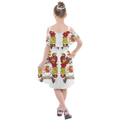Kids  Cut Out Shoulders Chiffon Dress 