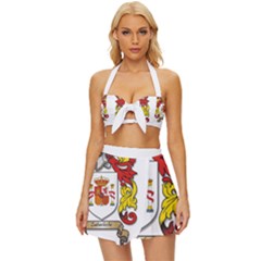Vintage Style Bikini Top and Skirt Set  
