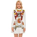 Zabaeleche Coat of Arm Long Sleeve Velour Longline Dress