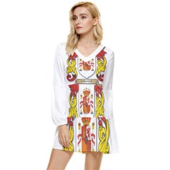 Tiered Long Sleeve Mini Dress 