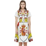 Zabaeleche Coat of Arm Short Sleeve Waist Detail Dress