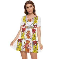 Tiered Short Sleeve Babydoll Dress 