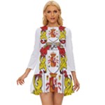 Zabaeleche Coat of Arm Long Sleeve Babydoll Dress