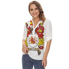 Zip Up Long Sleeve Blouse 