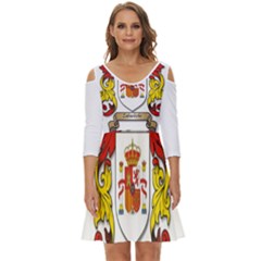 Shoulder Cut Out Zip Up Dress 