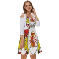 Shoulder Cut Out Zip Up Dress 