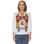 Zabaeleche Coat of Arm Cut Out Wide Sleeve Top