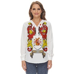 Zip Up Long Sleeve Blouse 