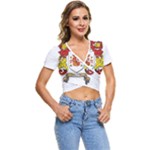 Zabaeleche Coat of Arm Short Sleeve Foldover Tee