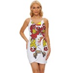 Zabaeleche Coat of Arm Wrap Tie Front Dress