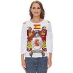Zabaeleche Coat of Arm Cut Out Wide Sleeve Top
