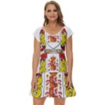 Zabaeleche Coat of Arm Short Sleeve Tiered Mini Dress