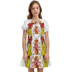 Zabaeleche Coat of Arm Kids  Puff Sleeved Dress