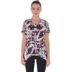 Texture Mosaic Abstract Design Cut Out Side Drop Tee