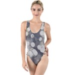 Gray circles of light High Leg Strappy Swimsuit