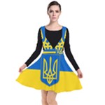 Flag of Ukraine with Coat of Arms Plunge Pinafore Dress