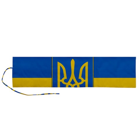 Flag of Ukraine with Coat of Arms Roll Up Canvas Pencil Holder (L) from ArtsNow.com