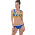 Flag of Ukraine with Coat of Arms Ring Detail Crop Bikini Set