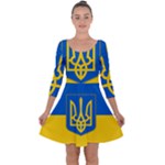 Flag Of Ukraine Coat Of Arms Quarter Sleeve Skater Dress