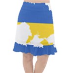 Ukraine Flag Map Fishtail Chiffon Skirt