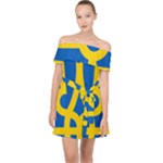 Coat of Arms of Ukraine Off Shoulder Chiffon Dress