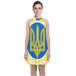 Greater Coat of Arms of Ukraine, 1918-1920  Velvet Halter Neckline Dress 