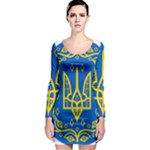 Coat of Arms of Ukraine, 1918-1920 Long Sleeve Bodycon Dress