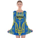 Coat of Arms of Ukraine, 1918-1920 Long Sleeve Skater Dress