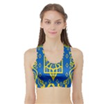 Coat of Arms of Ukraine, 1918-1920 Sports Bra with Border