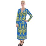 Coat of Arms of Ukraine, 1918-1920 Velvet Maxi Wrap Dress